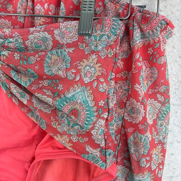 Coco Reef 2 Piece Tankini Top High Waist Bottom Padded 32DD/Small Pink Paisley - Picture 8 of 14